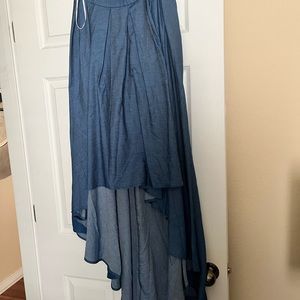 Hi/Low Blue Denim Skirt